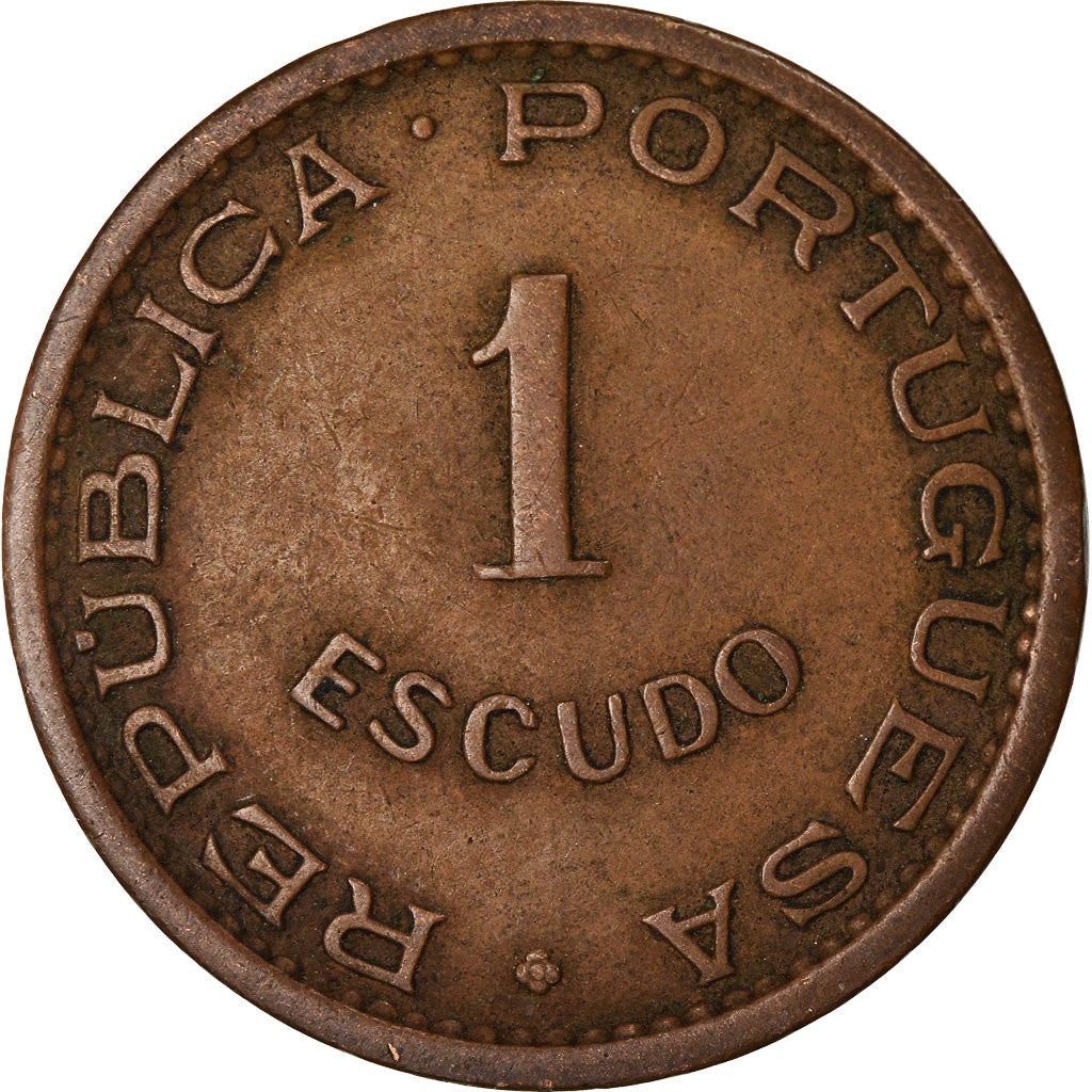 Angola | 1 Escudo Coin | Horse | Elephant | Shield | Km:76 | 1953 - 1974