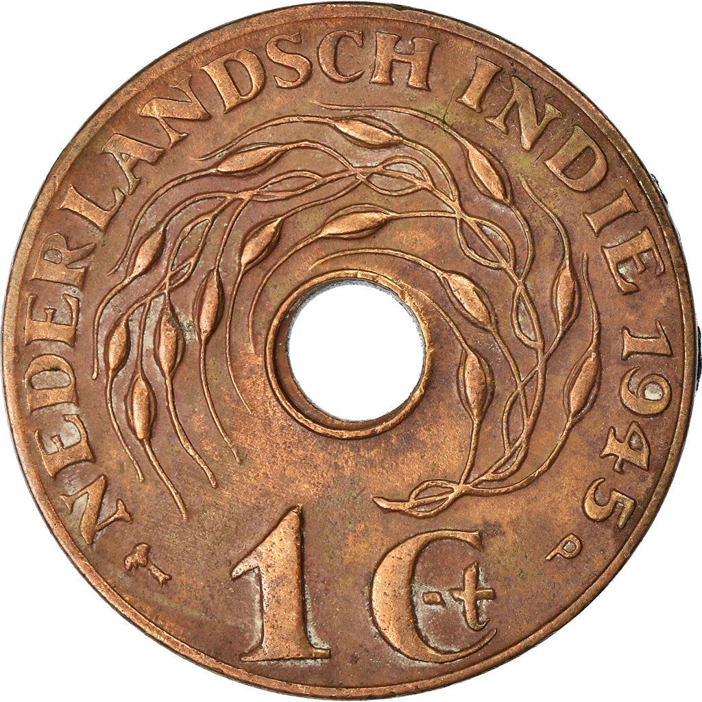 Netherlands East Indies | 1 Cent Coin | Rice plant | Km:317 | 1936 - 1945