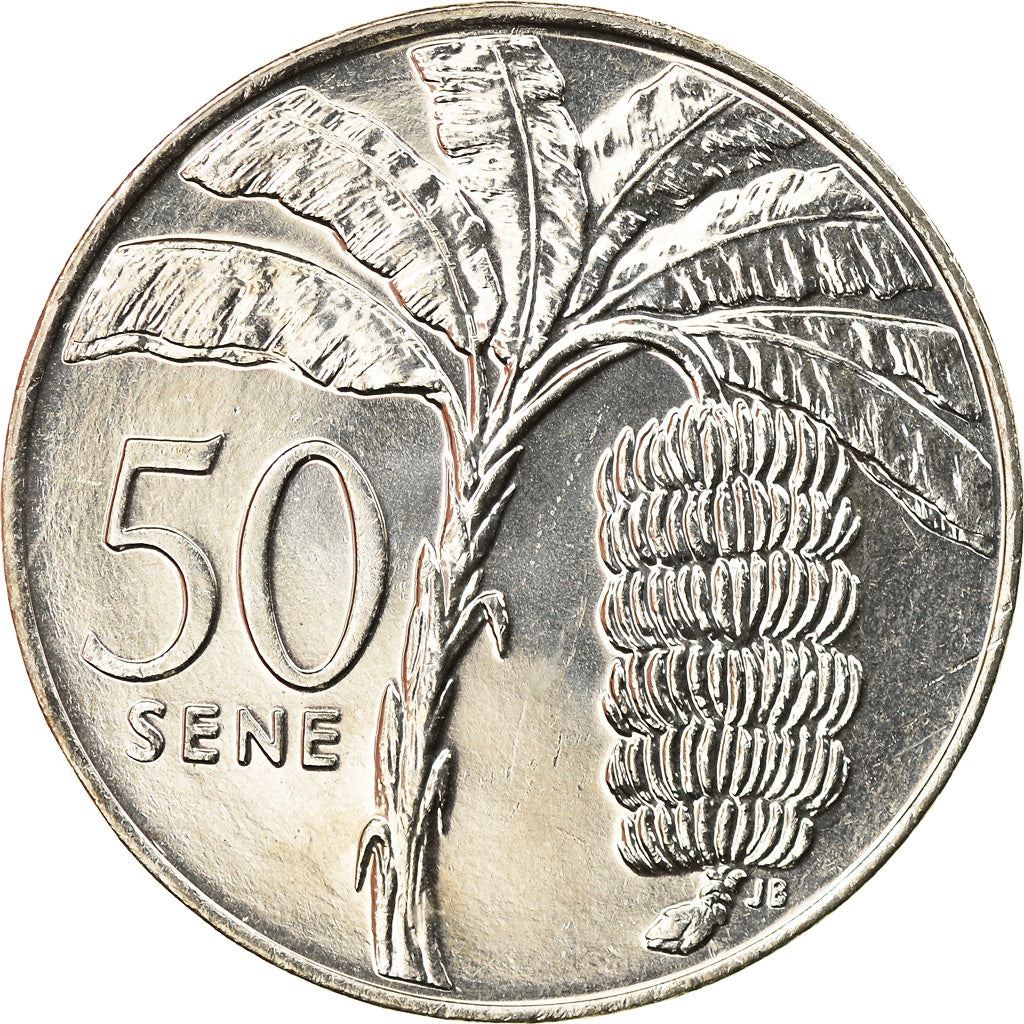 Samoa | 50 Sene Coin | Malietoa Tanumafili II | Banana Plant | KM:134 | 2002 - 2010
