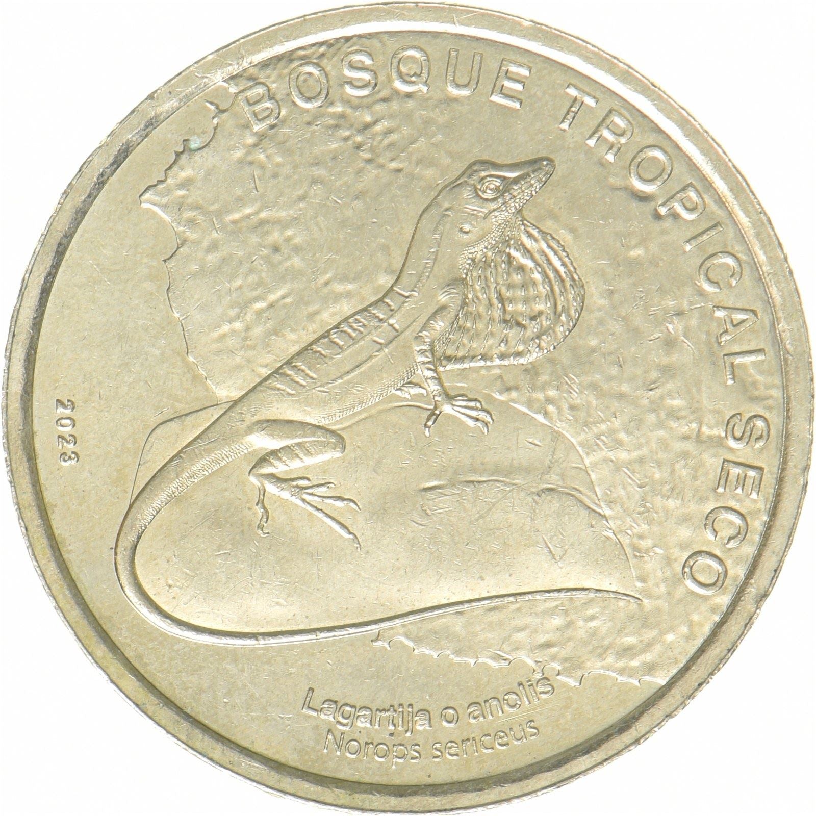 Costa Rica | 50 colones-mynt | Silkekameleont | Nikkelmessing | UC:220 | 2023