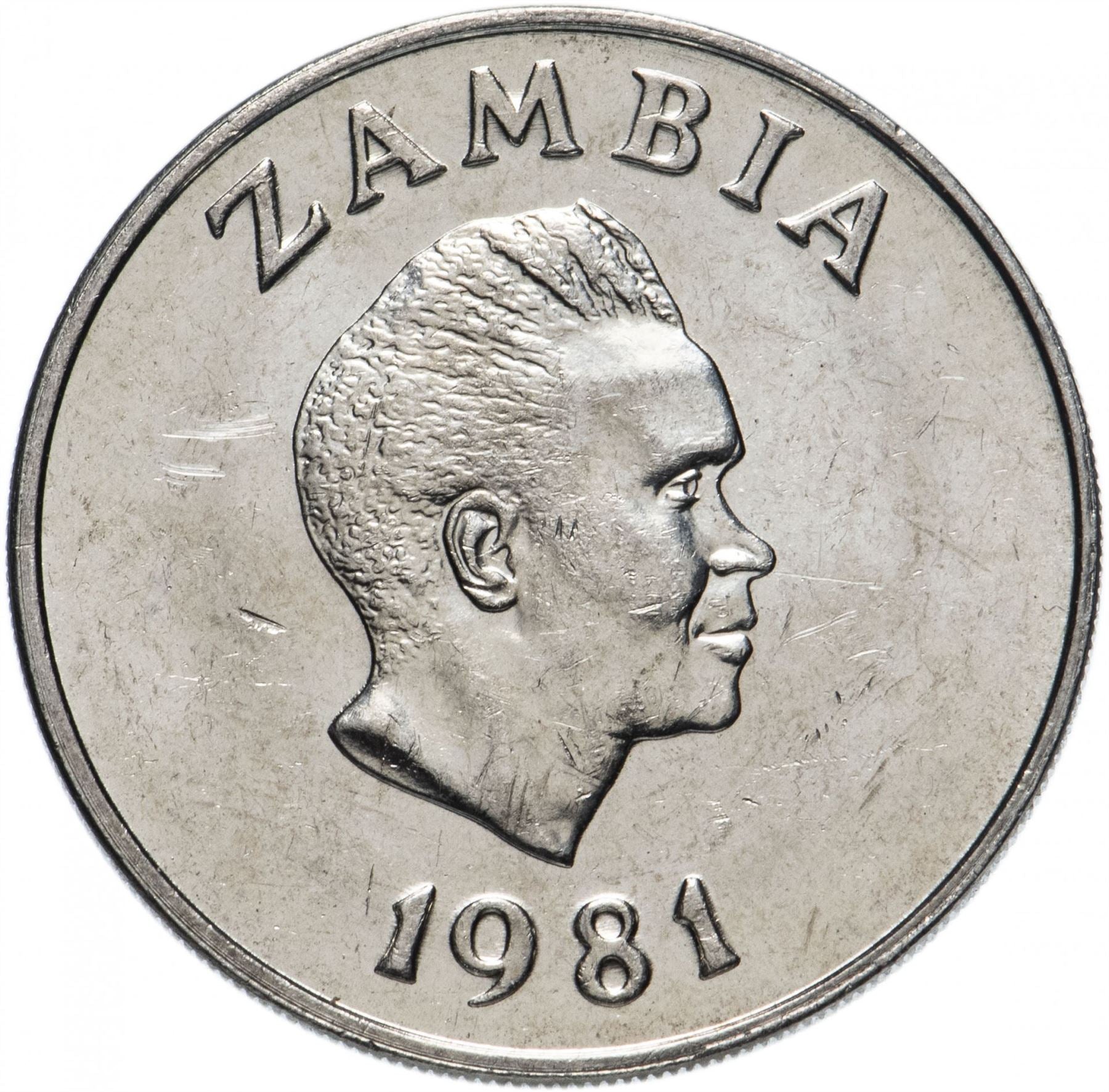 Zambia | 20 Ngwee Coin | FAO | Kenneth Kaunda | Corn Cob | KM22 | 1981