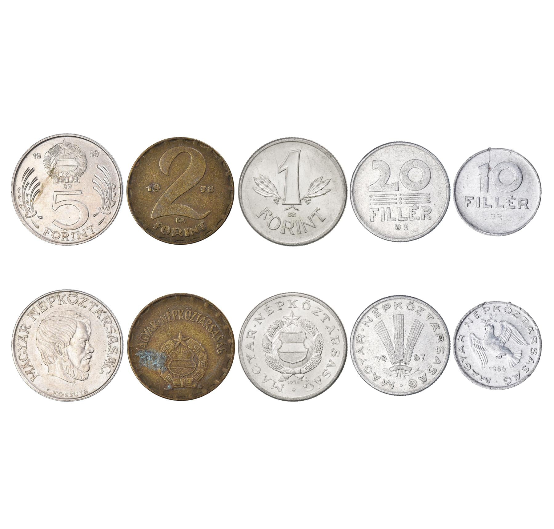 5 Mixed Coins From Hungary | Filler - Forint | 1946 - 2023