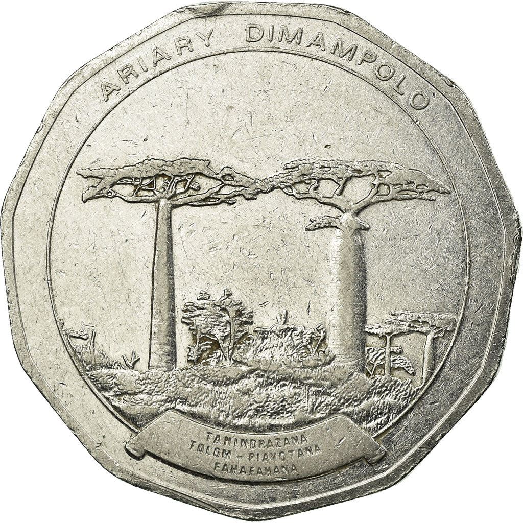 Madagaskaras | 50 Ariarių moneta | Žvaigždė | Baobabas | Km:20 | 1992