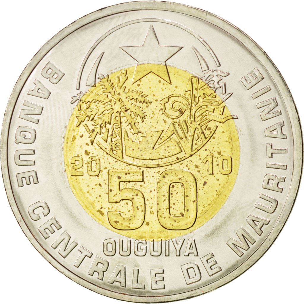 Mauritania | 50 Ouguiya Coin | Coat of Arms | Km:9 | 2010 - 2014