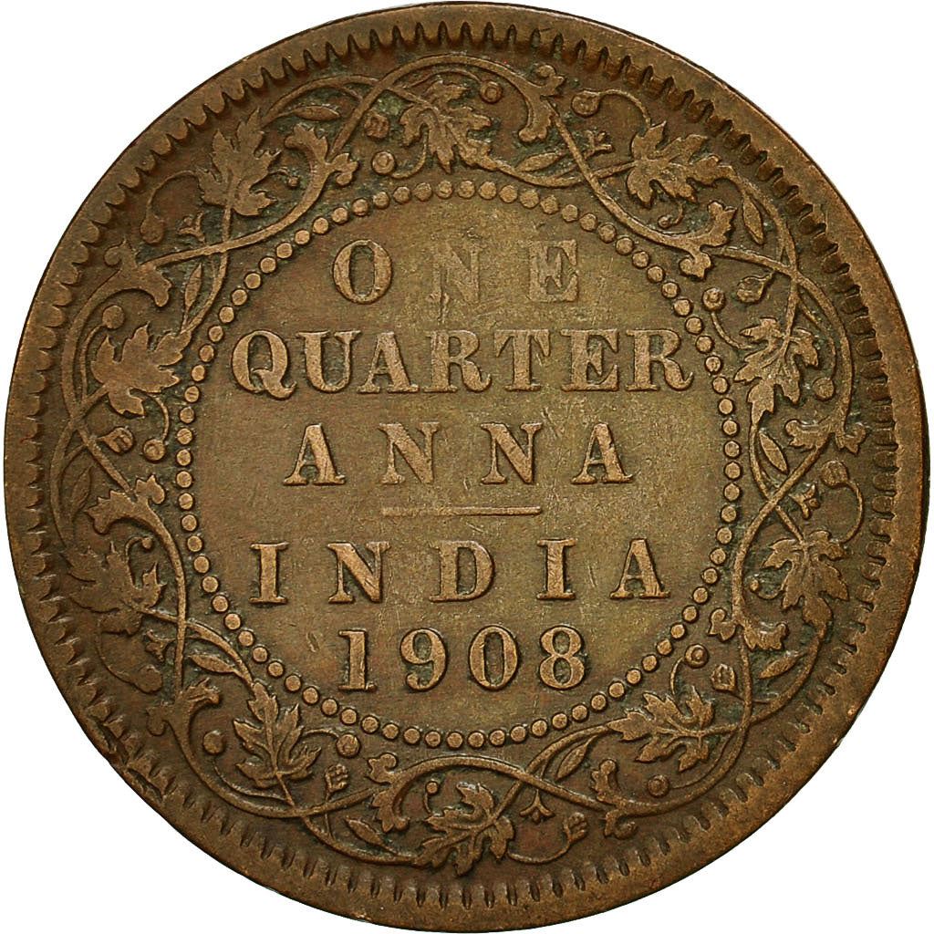 India - British | 1/4 Anna Coin | King Edward VII | Km:502 | 1906 - 1910
