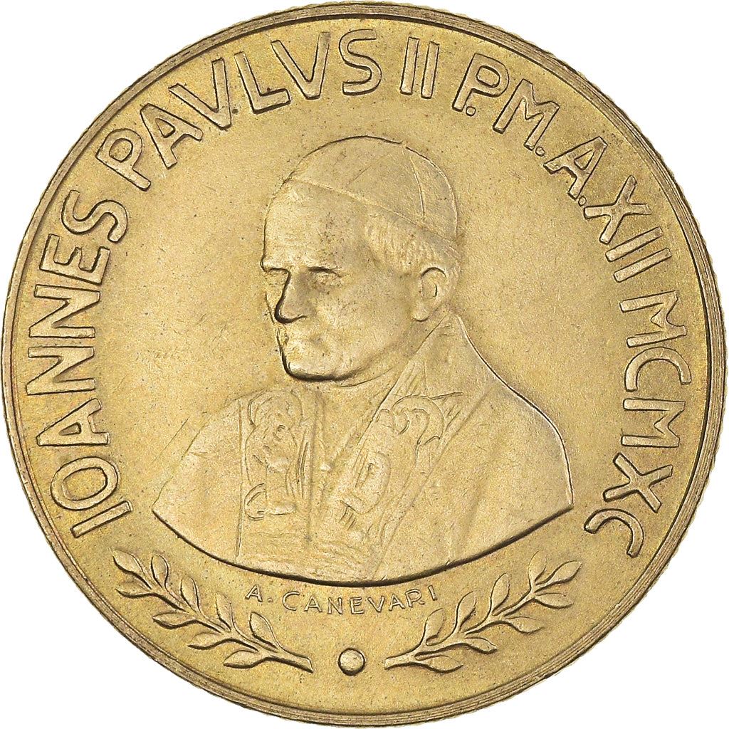 Vatikanstaten | 200 Lire-mønt | Johannes Paul II | Km:224 | 1990