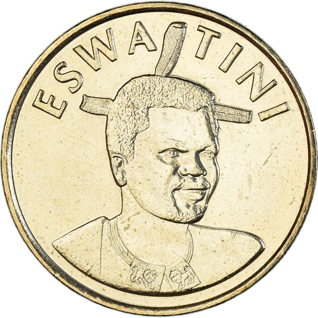 Kingdom of Eswatini | 5 Emalangeni Coin | King Mswati III | Lion | Elephant | Km:75 | 2021