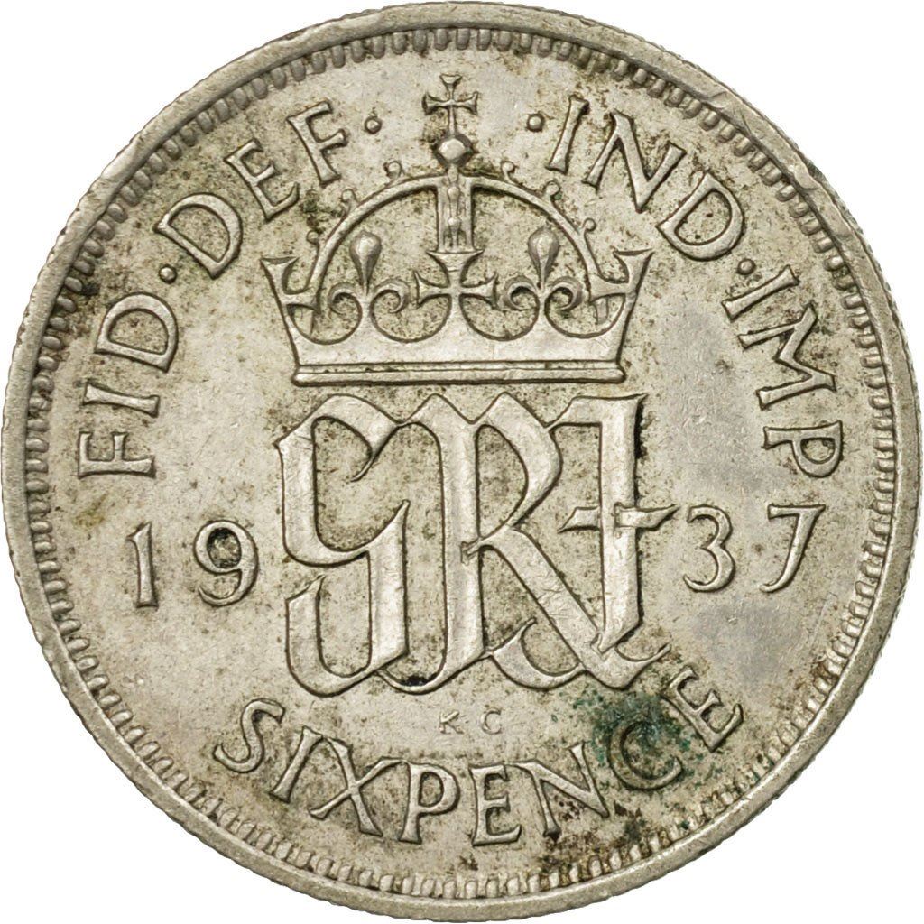 United Kingdom | 6 Pence Coin | George VI | KM:852 | 1937 - 1946