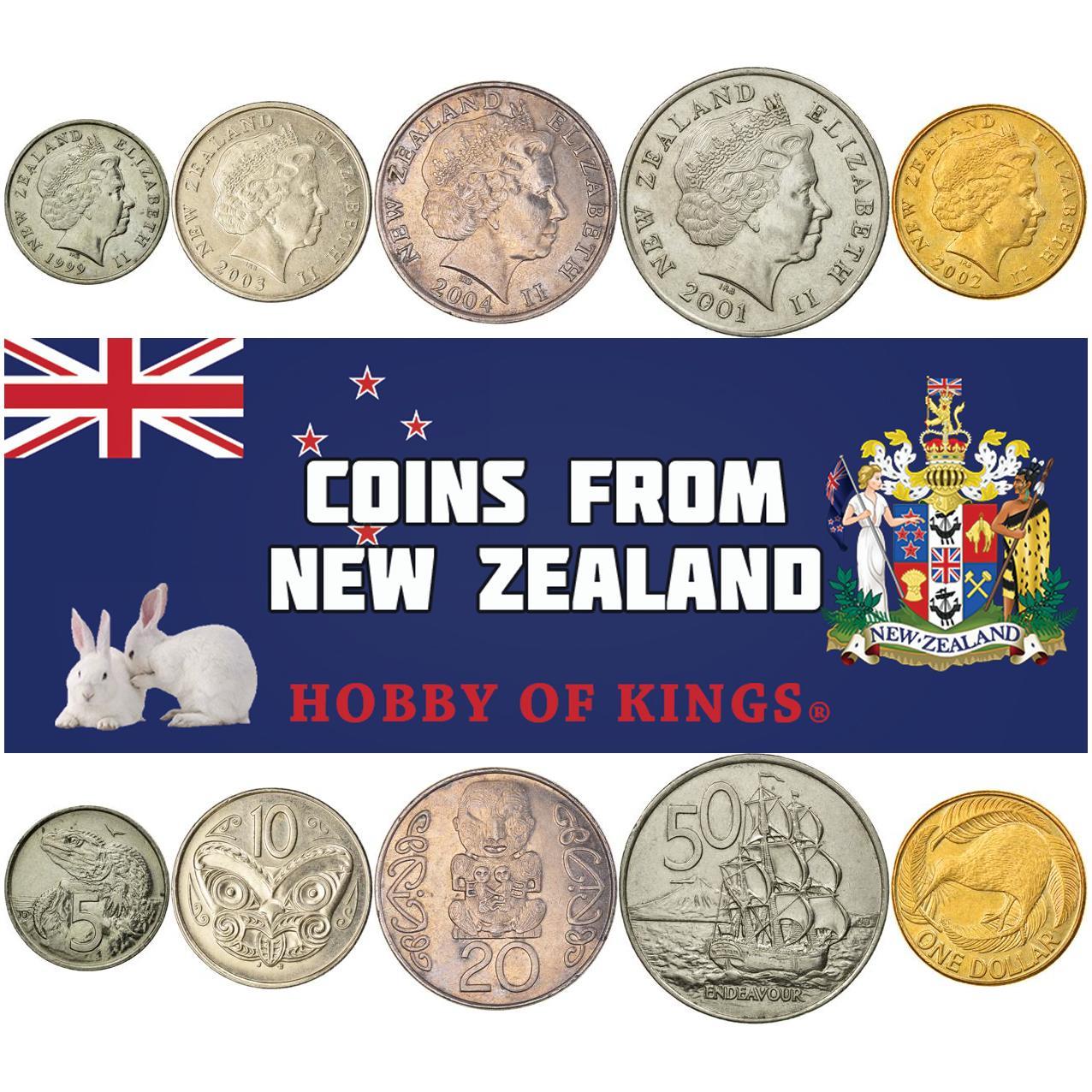 New Zealand | 5 Coin Set | 5 10 20 50 Cents 1 Dollar | 1999 - 2006