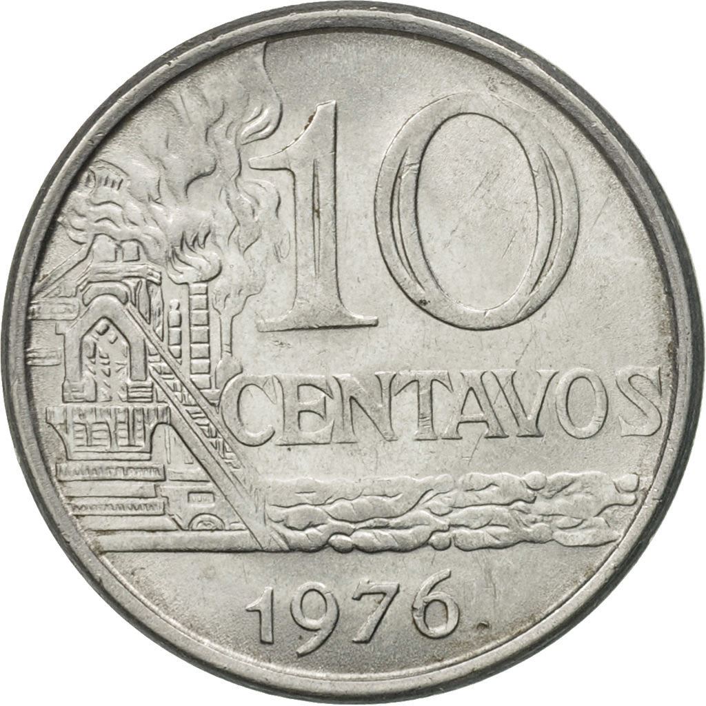 Brazil | 10 Centavos Coin | Effigy | Km:578.1A | 1974 - 1979
