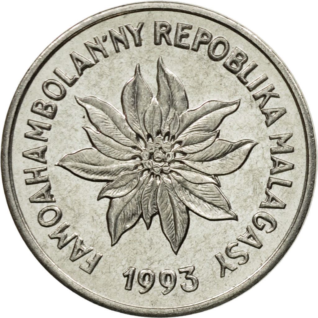 Madagascar | 1 Franc Coin | Zebu | Flower | Km:8 | 1965 - 2002