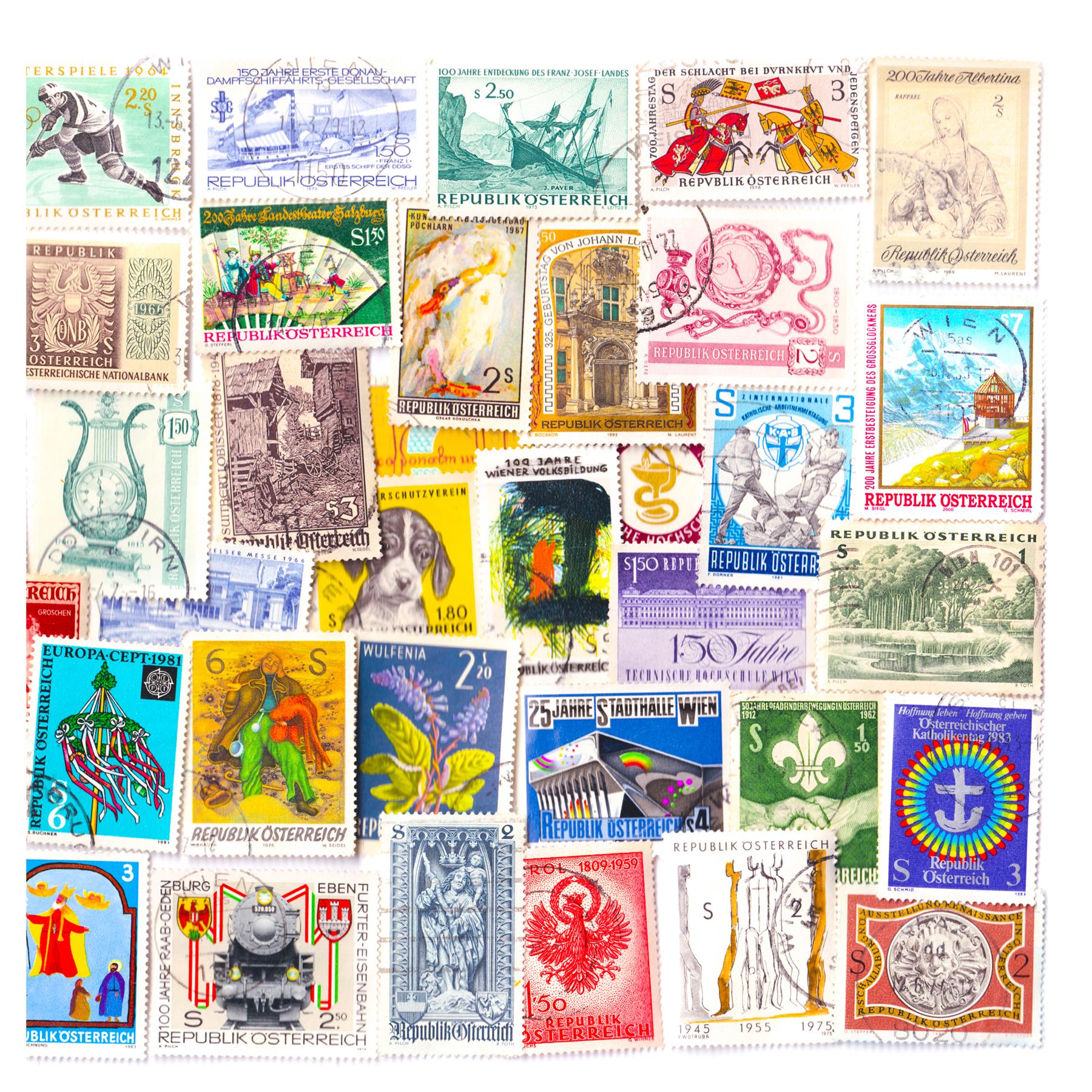 Austrian Postage Stamps | Unique Mail Marks | Austria Postmarks | Used Off Paper