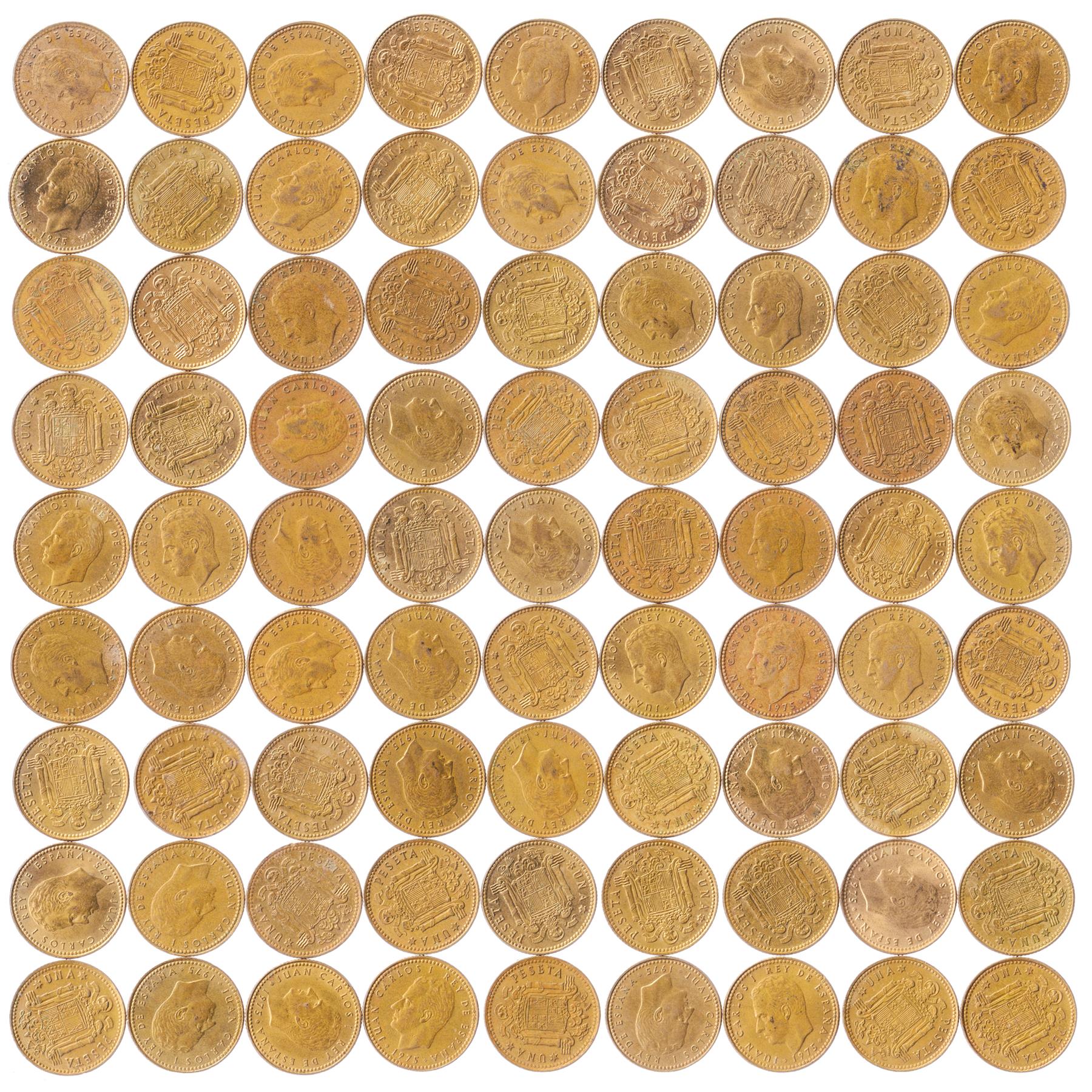 Spain 1 Peseta | 100 Coins | Juan Carlos I | KM806 | 1975