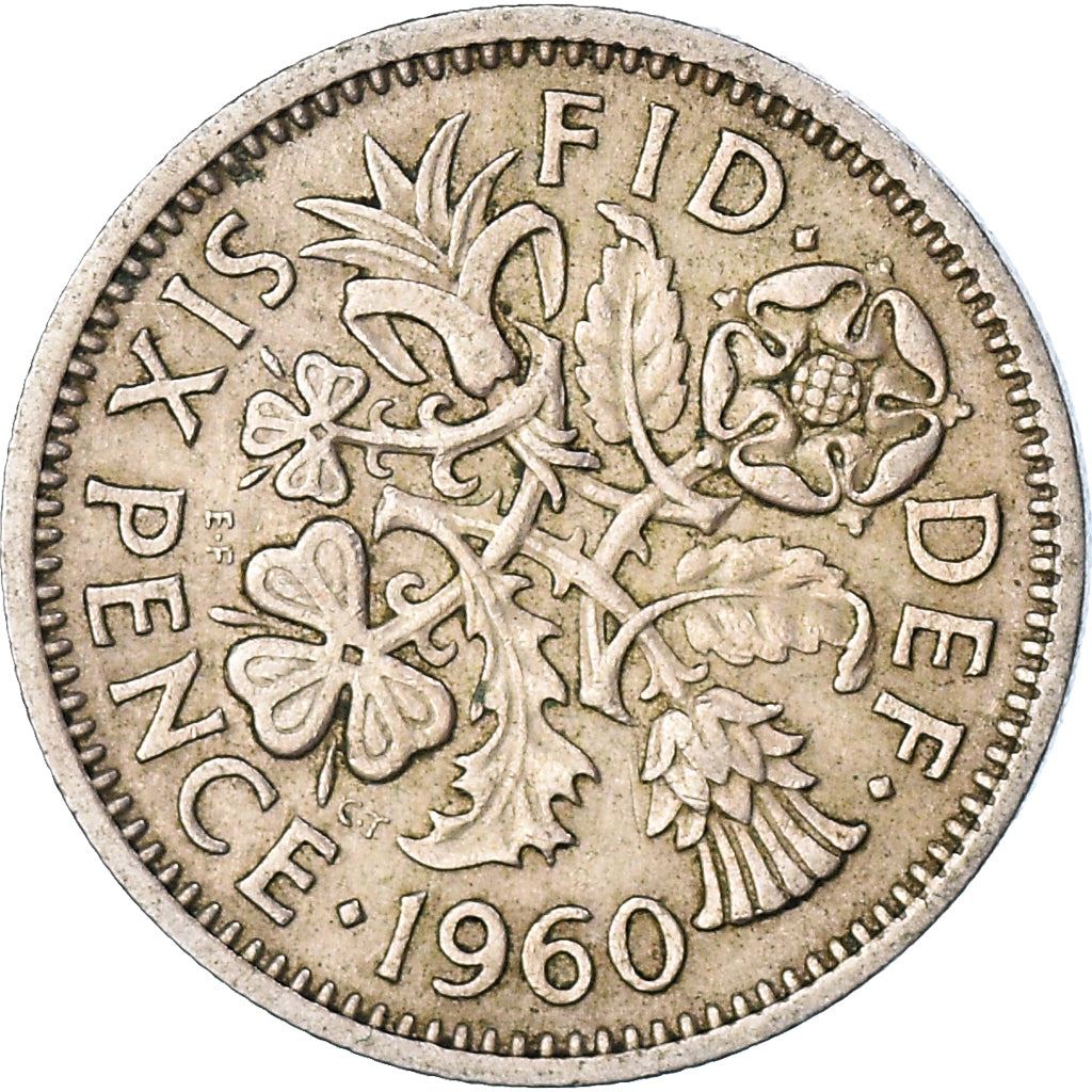United Kingdom 6 Pence | 100 Coins | Elizabeth II 1st Portrait | 1954 - 1970