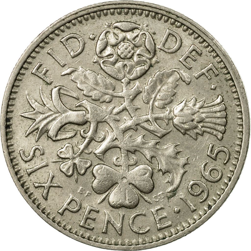 United Kingdom 6 Pence | 100 Coins | Elizabeth II 1st Portrait | 1954 - 1970