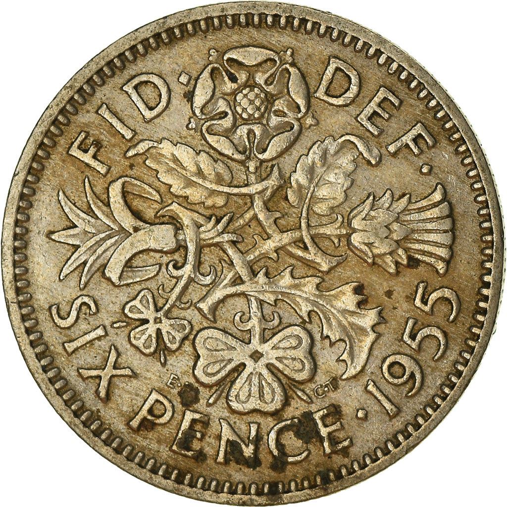 United Kingdom 6 Pence | 100 Coins | Elizabeth II 1st Portrait | 1954 - 1970