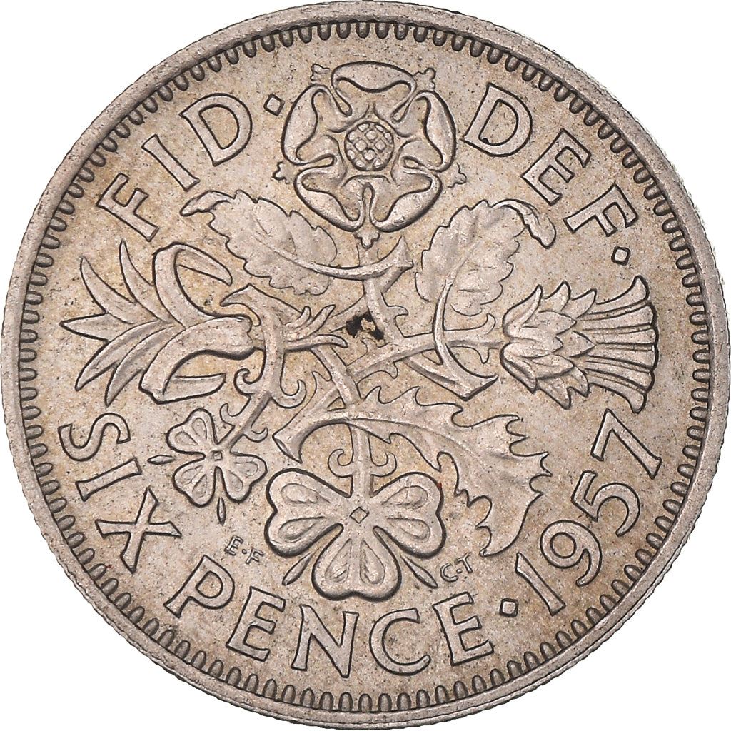 United Kingdom 6 Pence | 100 Coins | Elizabeth II 1st Portrait | 1954 - 1970