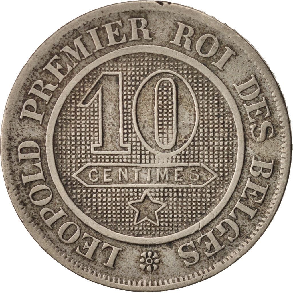 Belgien | 10 centimes-mønt | Léopold I | Kobbernikkel | KM:22 | 1861-1864