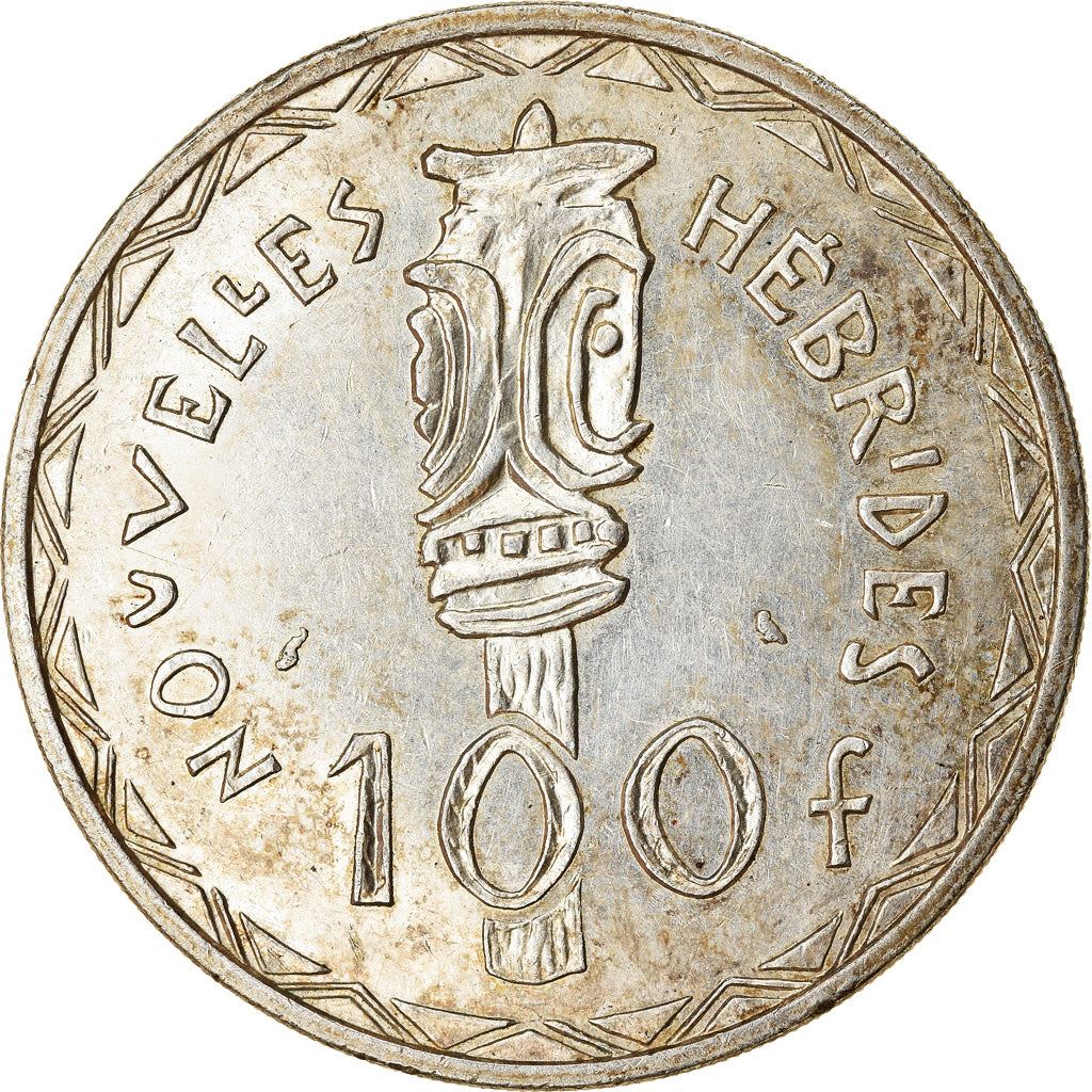 New Hebrides | 100 Francs Coin | Marianne | Bisj Totem Pole | Km:1 | 1966