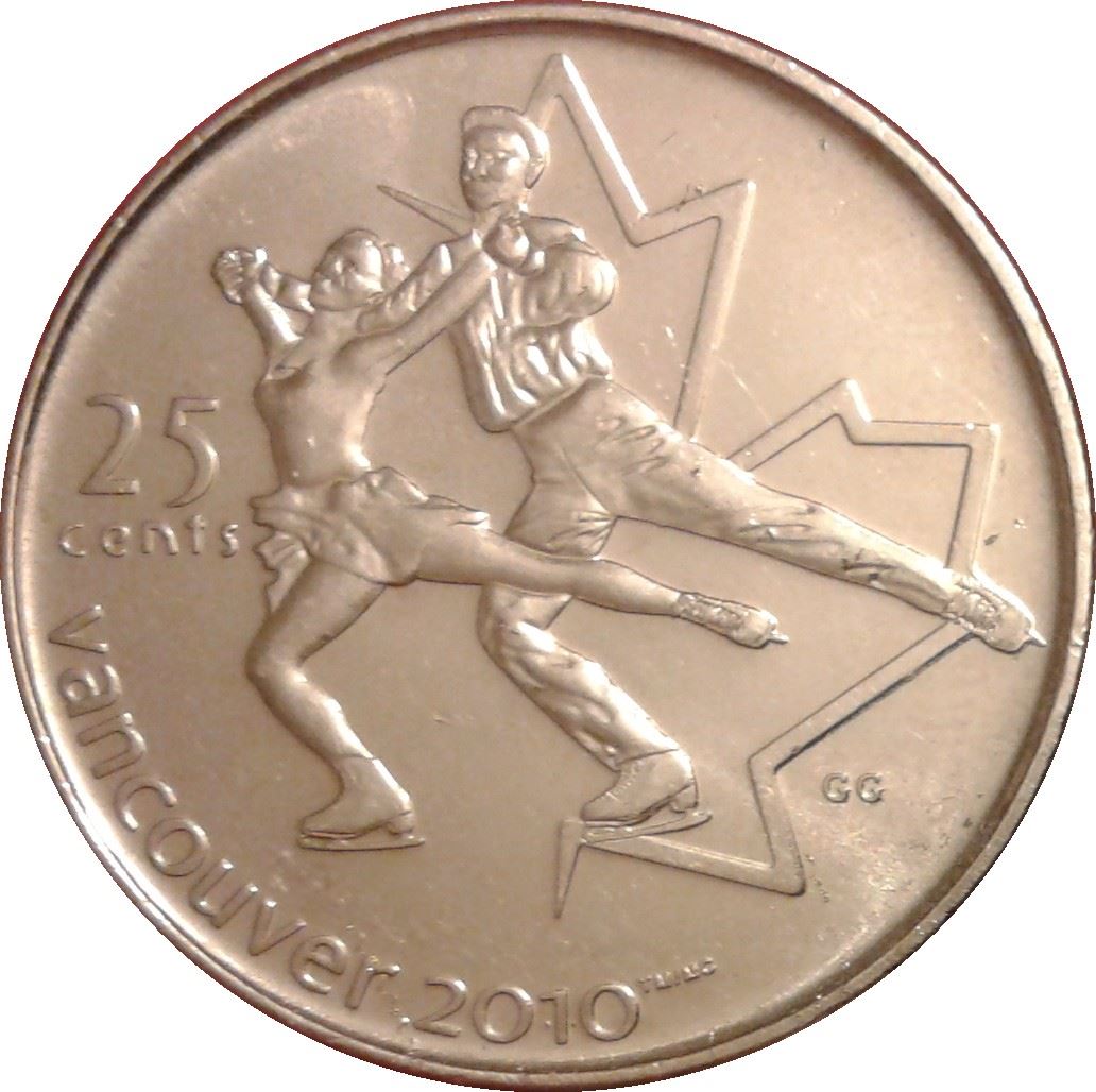 Canada | 25 Cents Coin | Nickel plated steel | Figure skating | KM:766 | 2008