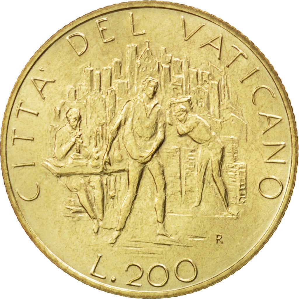 Vatikanstaten | 200 Lire-mønt | Johannes Paul II | Km:217 | 1989