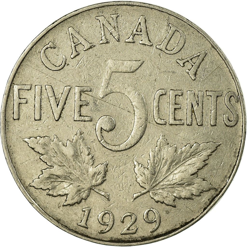 Canada | 5 Cents Coin | Nickel | KM:29 | 1922-1936