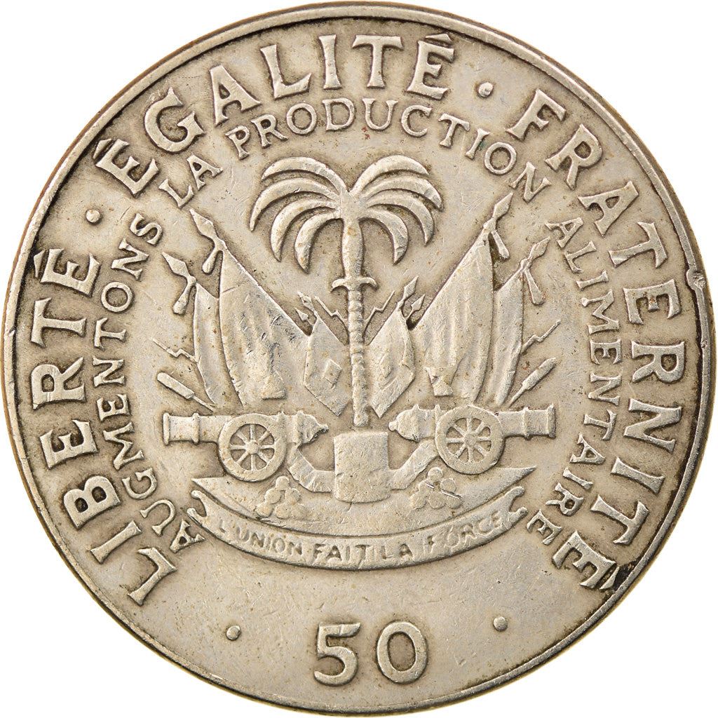 Haiti | 50 Centimes Coin | Jean-Claude Duvalier | Cannon | Km:101A | 1975 - 1985