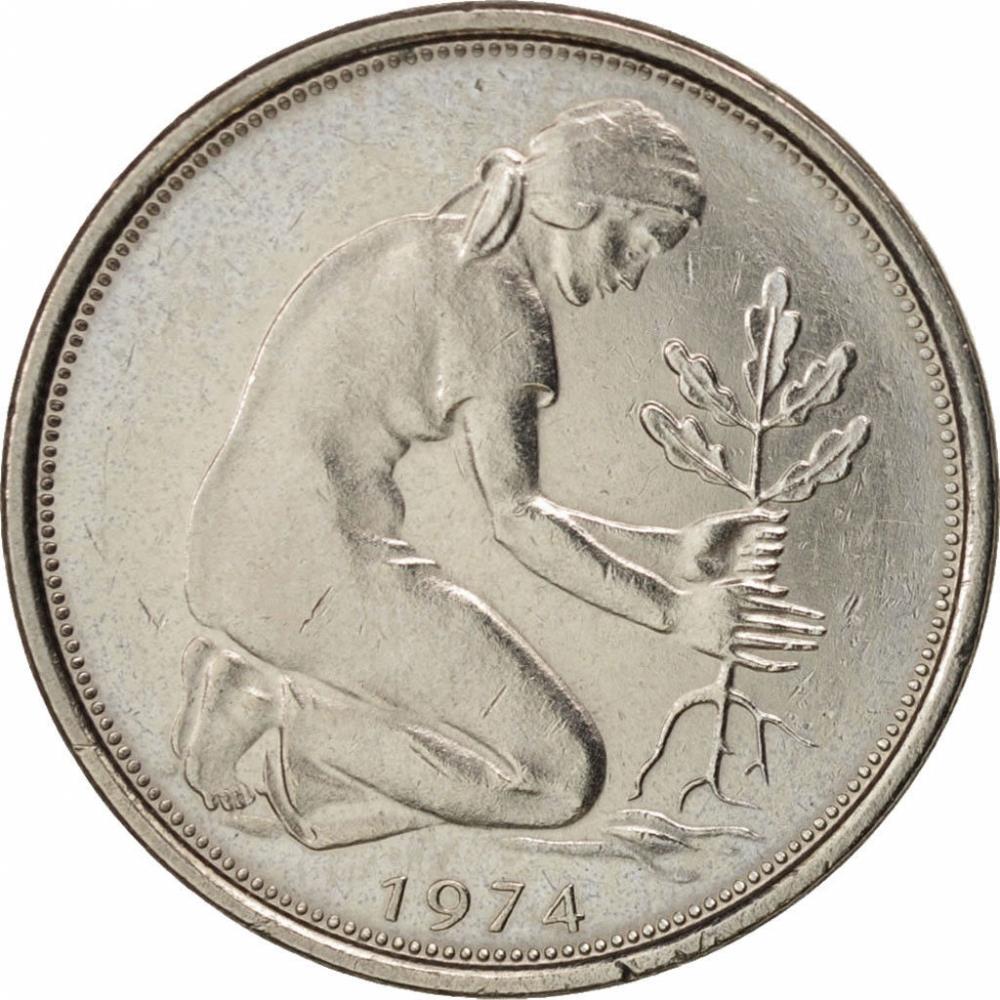 Germany 50 Pfennig Coin | Oak Planting | KM109 | 1950 - 2001
