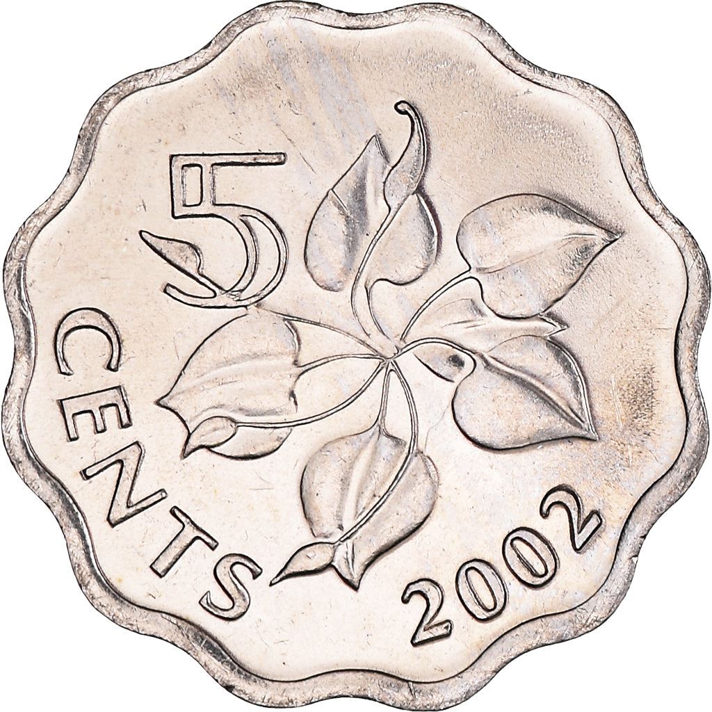 Эсватини | Монета в 5 центов | Король Мсвати III | Арум Лилия | КМ48 | 1995 - 2010