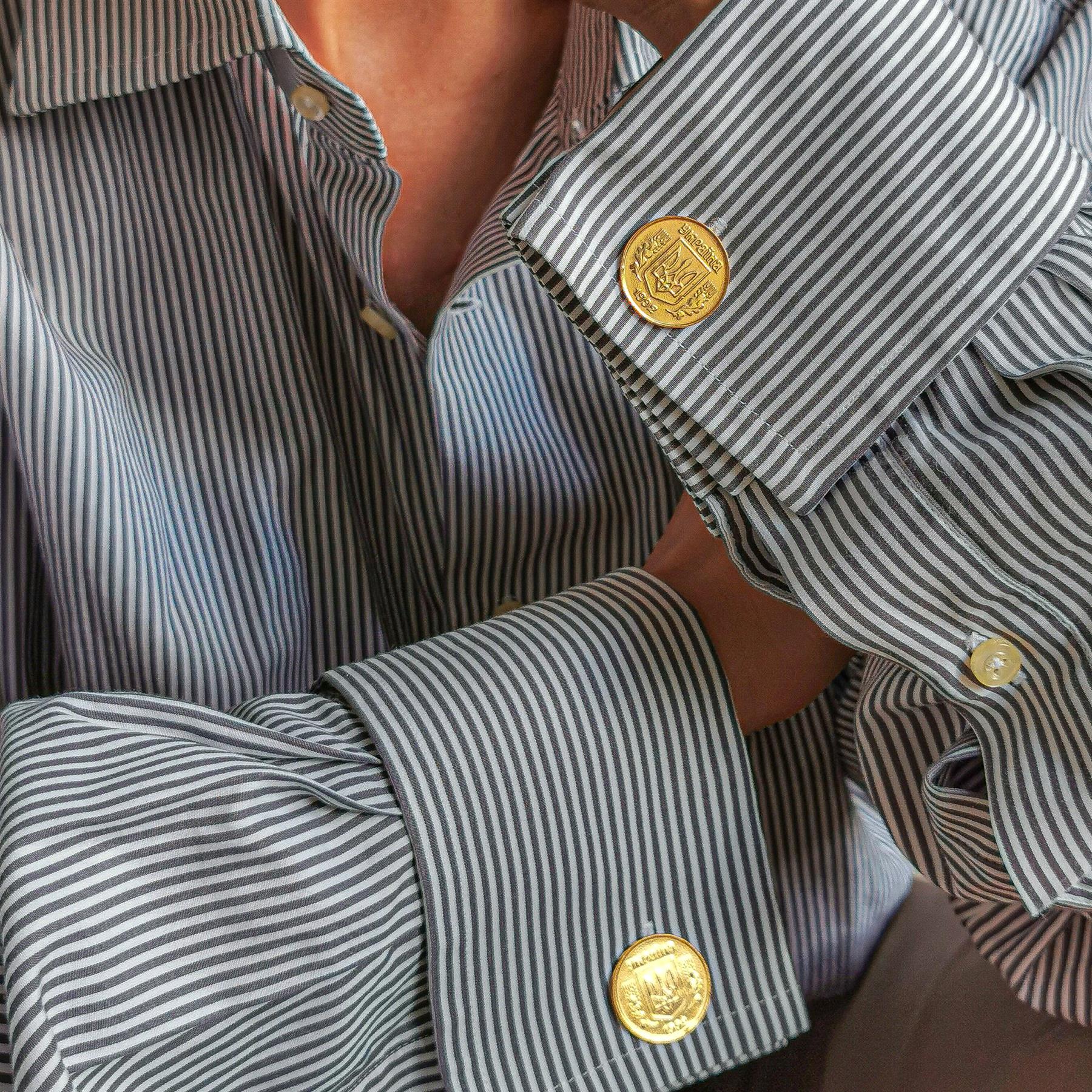 UKR2.1B | Coin Cufflink | Gold | 18K Gold | Ukraine | 25 Kopiyok | 2001 - 2013