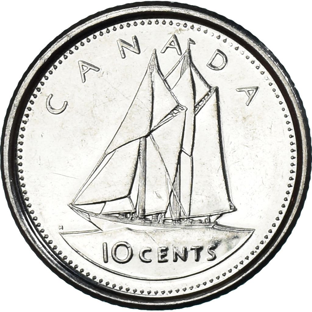 Canada | 10 Cents Coin | Nickel plated steel | Golden Jubilee | KM:447 | 2002