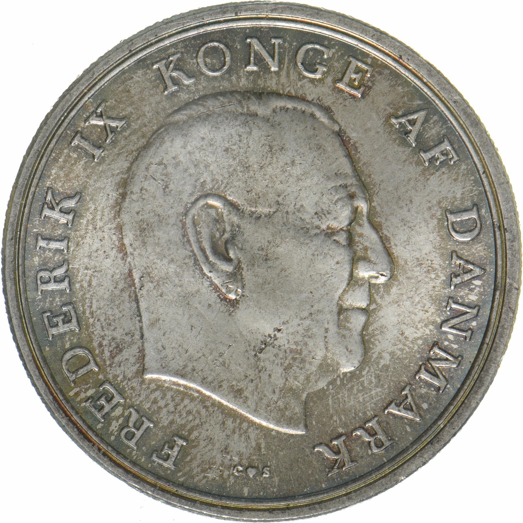 Denmark | 5 Kroner Coin | Silver | Wedding of Princess Anne Marie | KM:854 | 1964