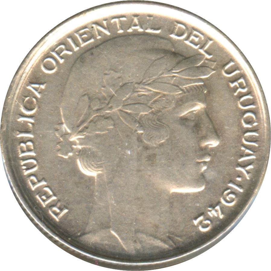 Uruguay | 20 Centesimos Coin | Laureate Head | KM29 | 1942