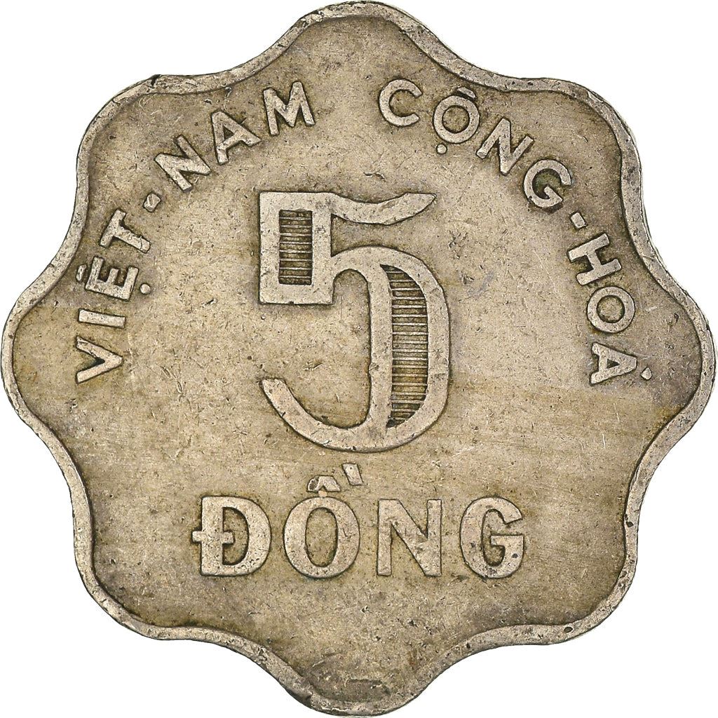 South Vietnam | 5 Dong Coin | Rice plant | Km:9 | 1966 - 1970