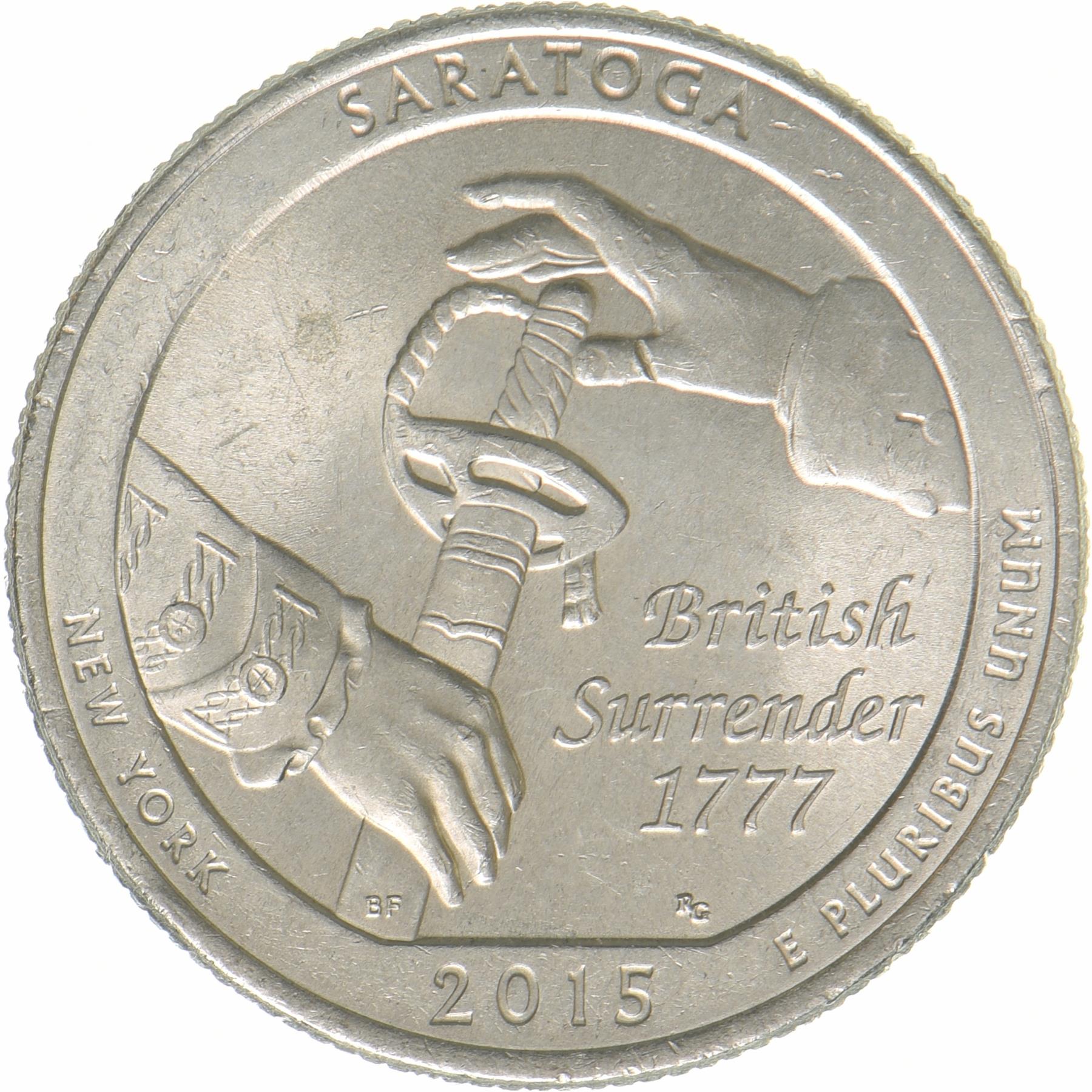 United States | 1/4 Dollar Coin | Saratoga National Historical Park | KM:601 | 2015