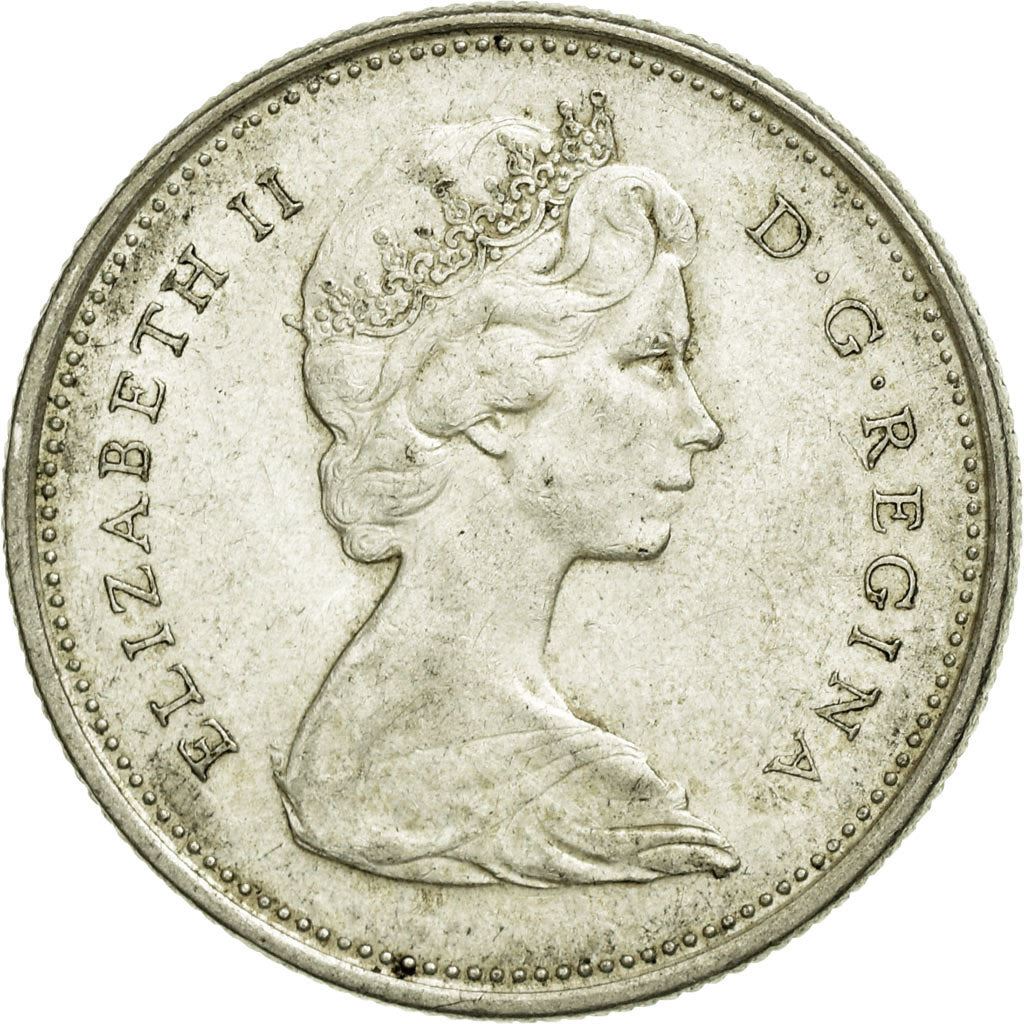 Canada | 25 Cents Coin | Silver | 2nd portrait | KM:62 | 1965-1966