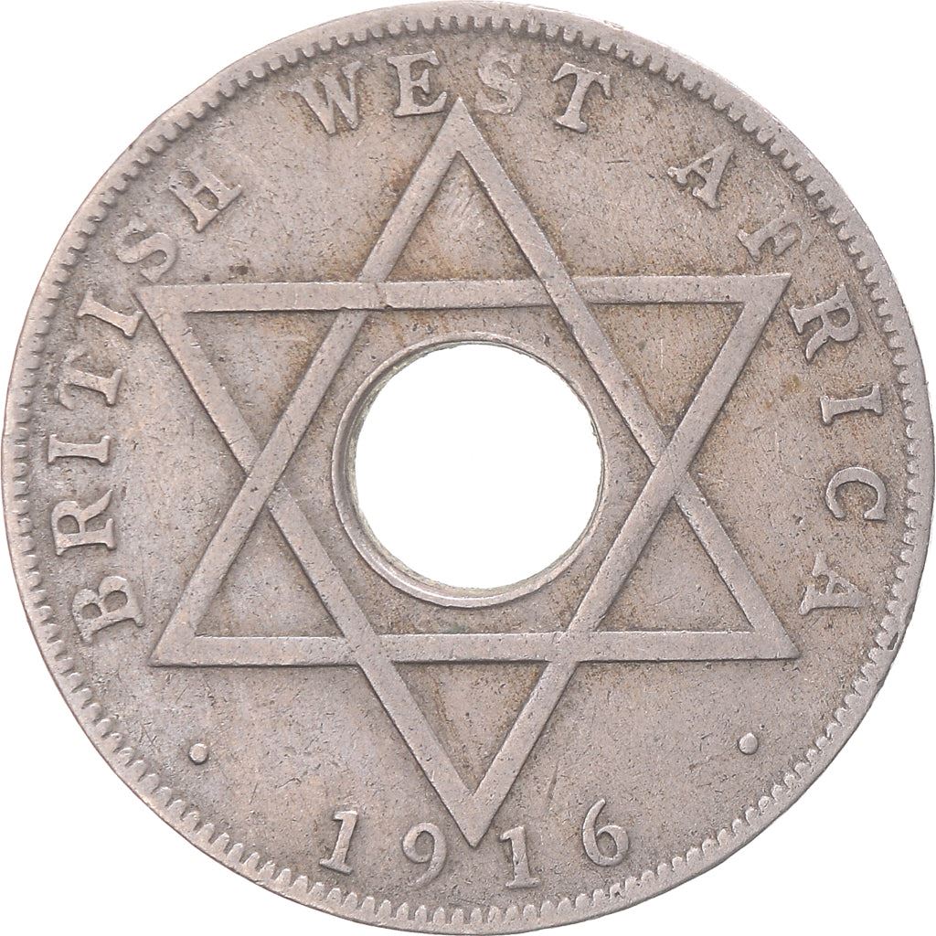 British West Africa | 1/2 Penny Coin | Crown | Hexagram | Km:8 | 1912 - 1936