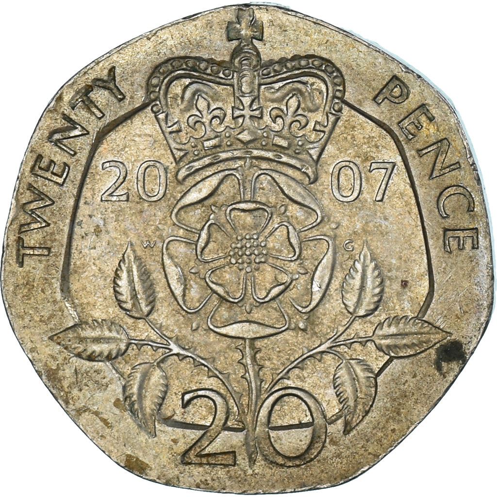 United Kingdom | 20 Pence Coin | Tudor Rose | Km:990 | 1998 - 2008