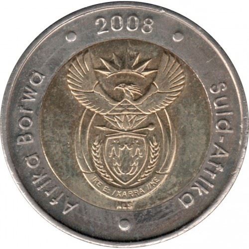 South Africa | 5 Rand Coin | Animals | Wildebeest | Gnu | Km:446 | 2008