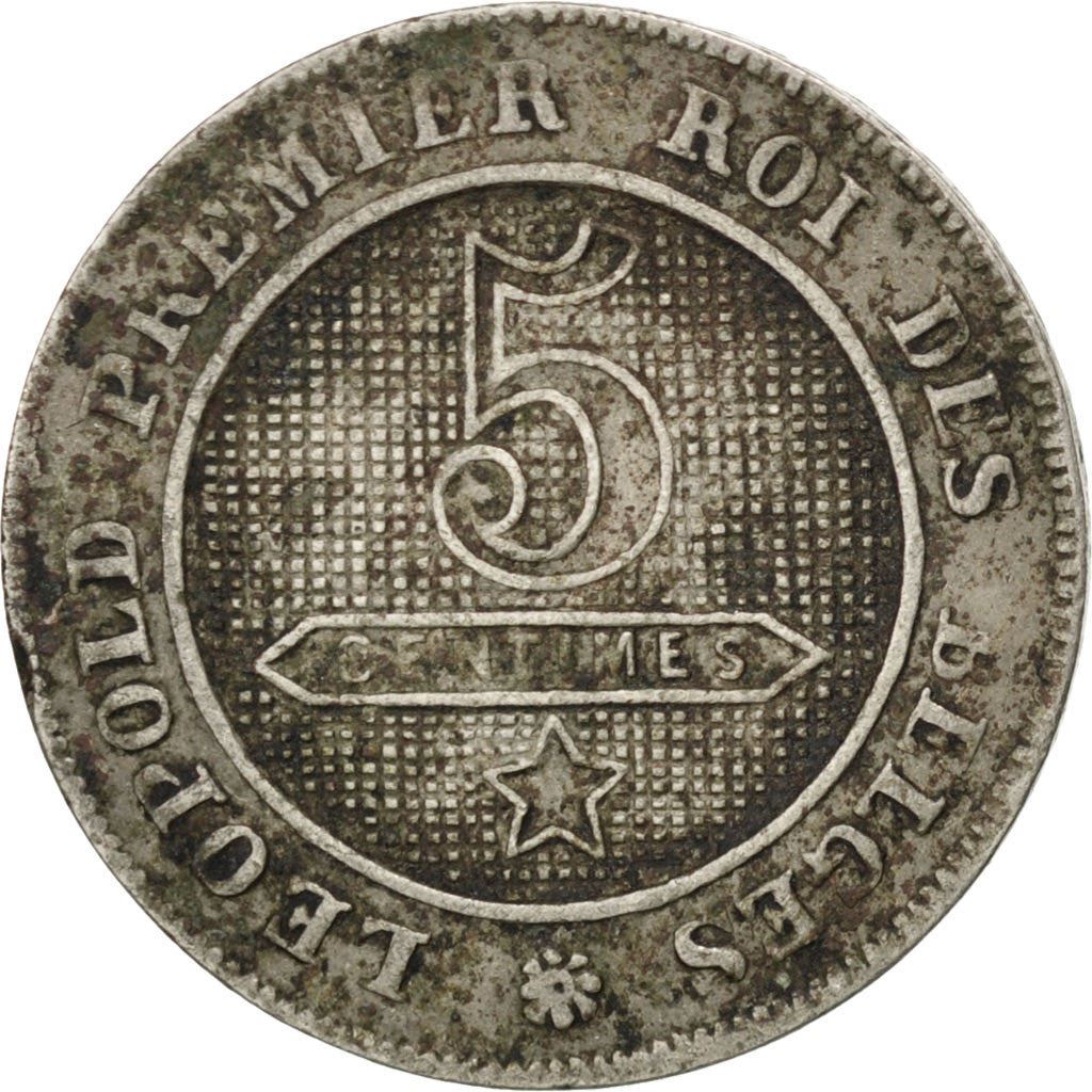 Belgium | 5 Centimes Coin | Léopold I | Copper-nickel | KM:21 | 1861-1864