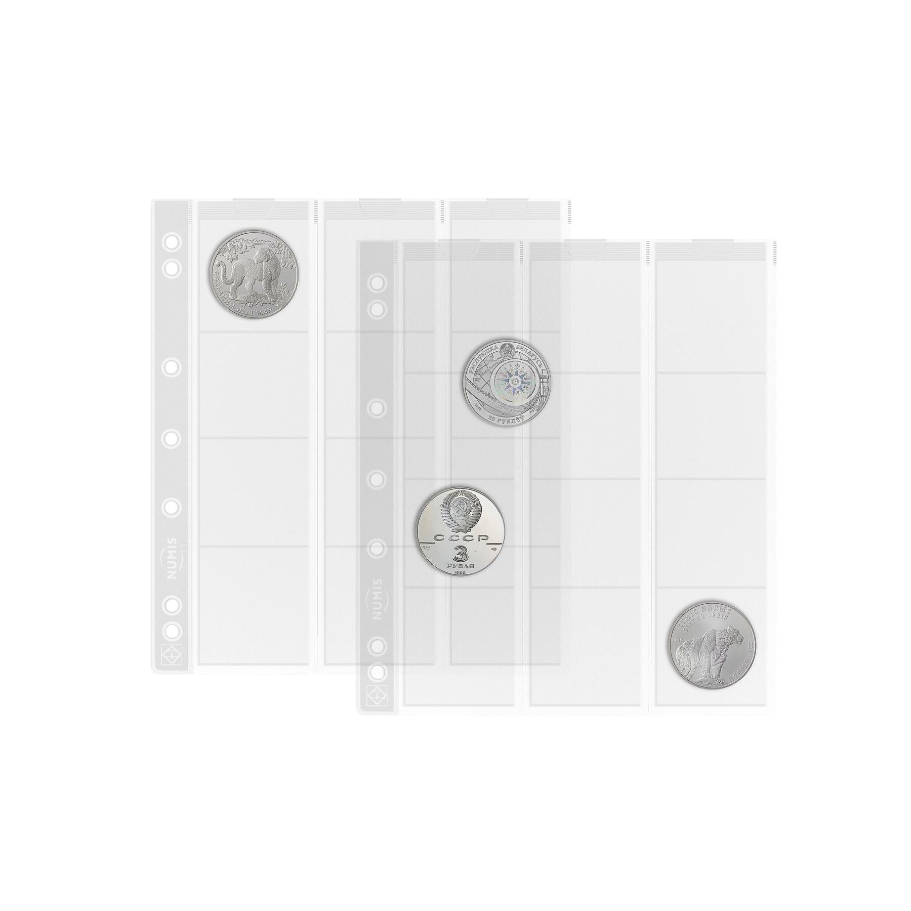 NUMIS Coin Sheets for Coin Albums | Packs of 5 | Different Pocket Configurations