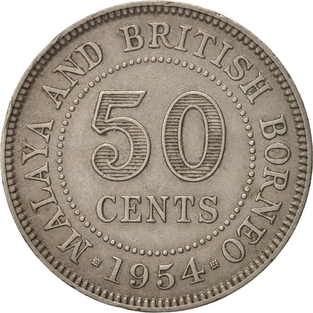 Malaya and British Borneo | 50 Cents Coin | Elizabeth II | Km:4 | 1954 - 1961