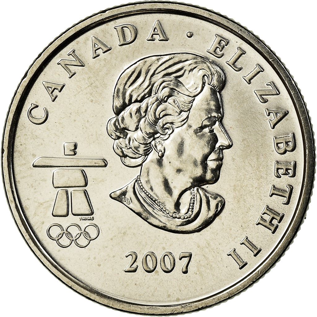 Canada | 25 Cents Coin | Nickel plated steel | Alpine skiing | KM:686 | 2007-2008