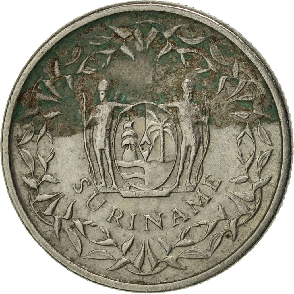 Suriname | 10 Cents Coin | Wreath | Natives | Km:13A | 1987 - 2021