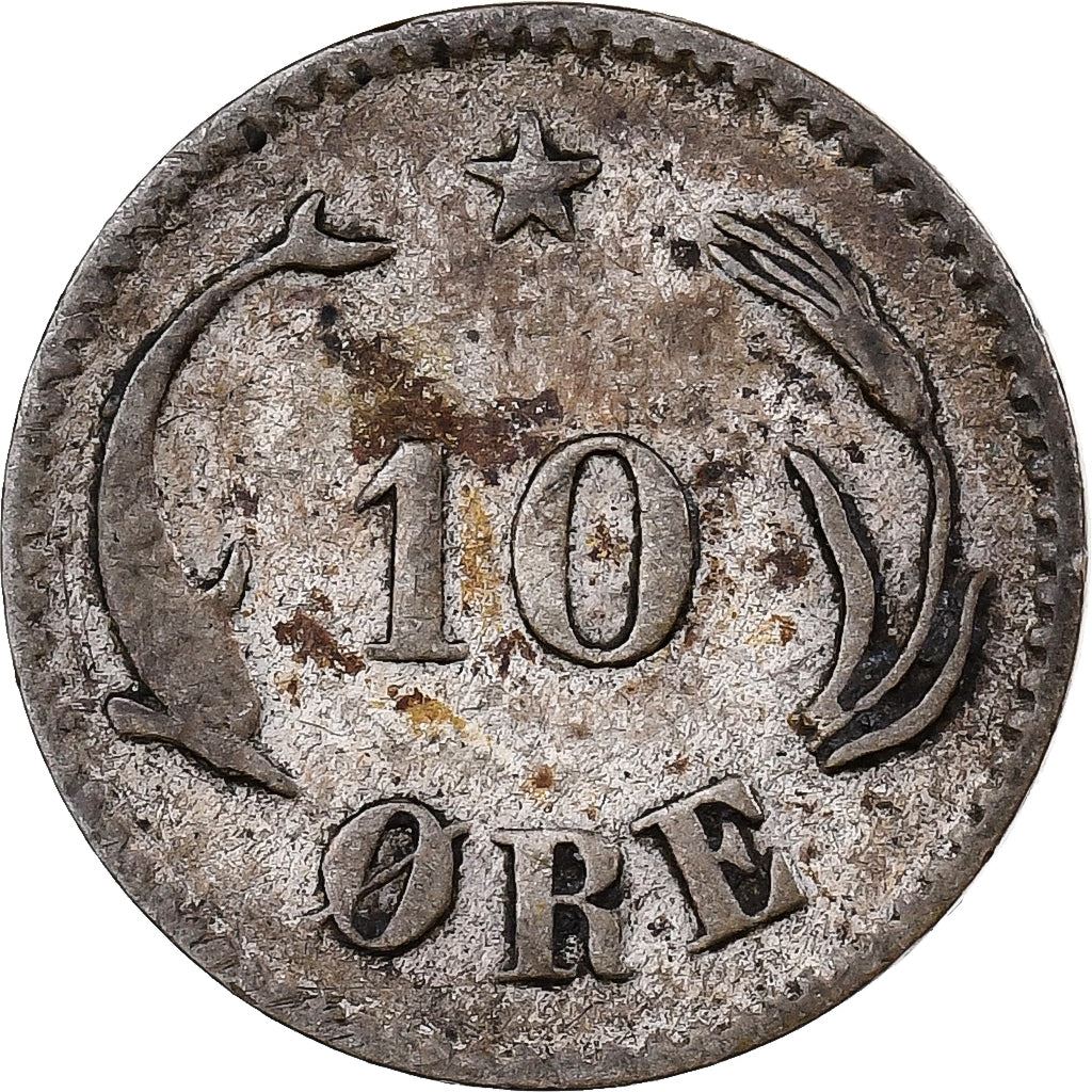 Denmark | 10 Ore Coin | Christian IX | Km:795 | 1874 - 1905