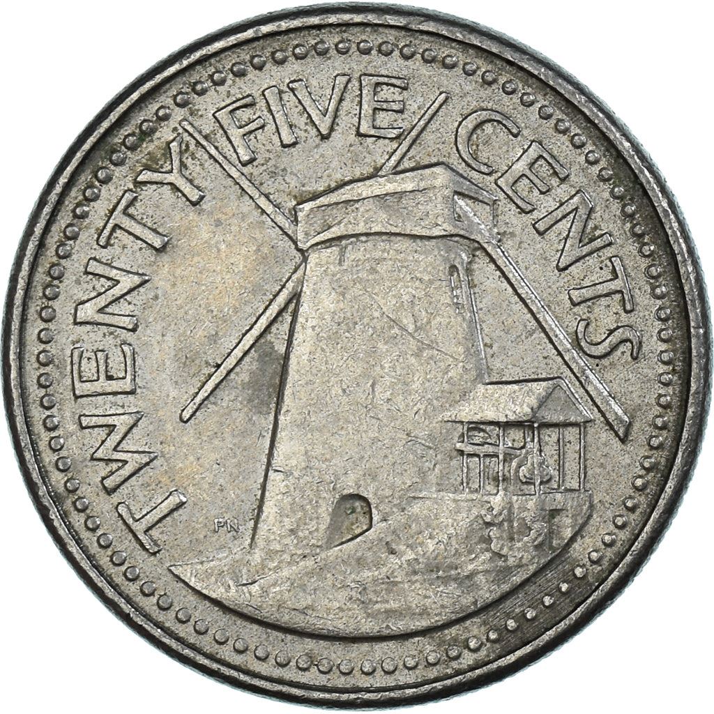 Barbados | 25 Cents Coin | Windmill | Km:13 | 1973 - 2006
