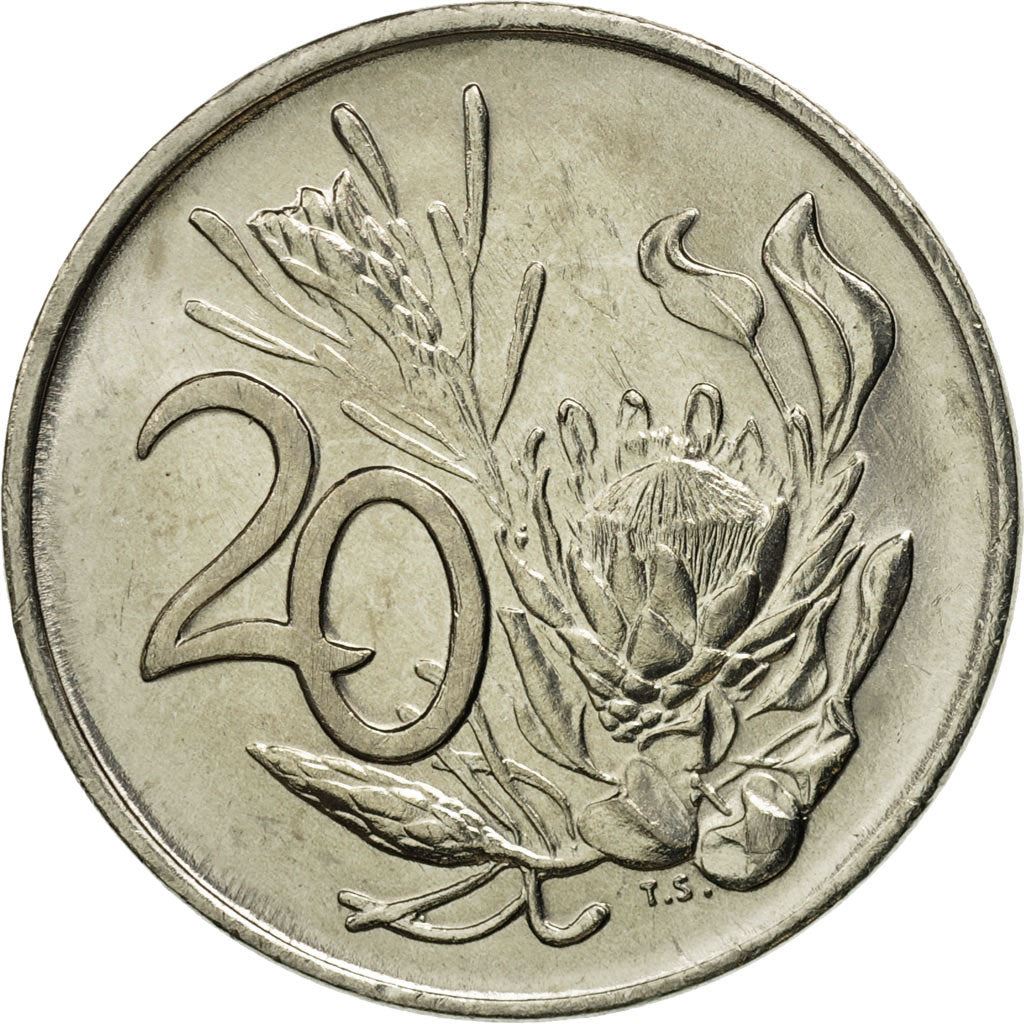 South Africa | 20 Cents Coin | Balthazar J. Vorster | KM113 | 1982