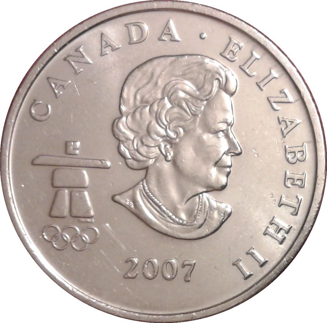 Canada 25 Cents Coin | Queen Elizabeth II | Ice hockey | KM683 | 2007