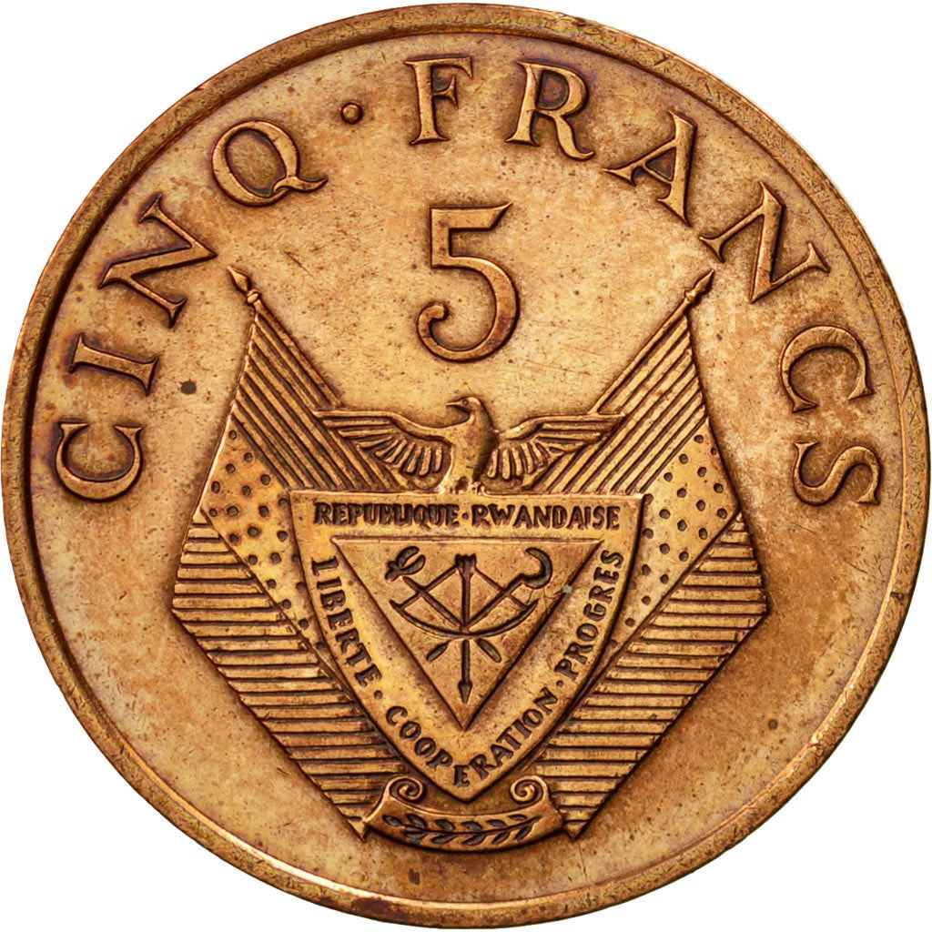 Rwanda | 5 Francs Coin | Coffee Plant | Km:13 | 1974 - 1987