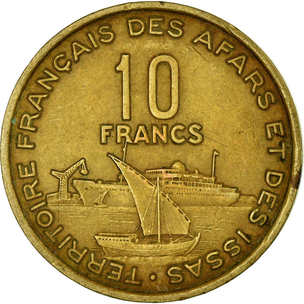 Afars and Issas | 10 Francs Coin | Marianne | Dhow | Ocean Liner | Km:17 | 1969 - 1975